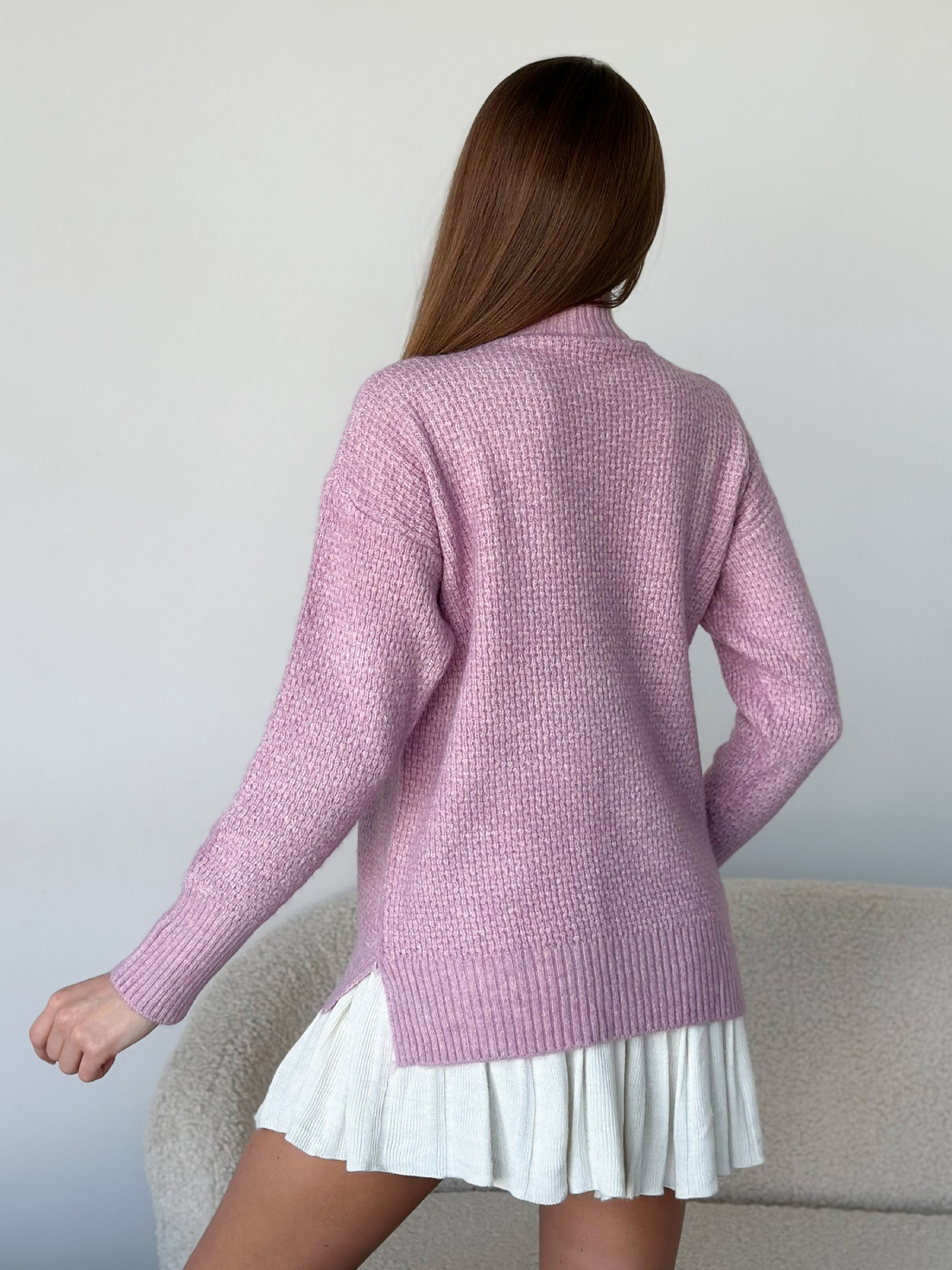 Свитер ISSA Plus модель WN20-562_темно-розовый Фото