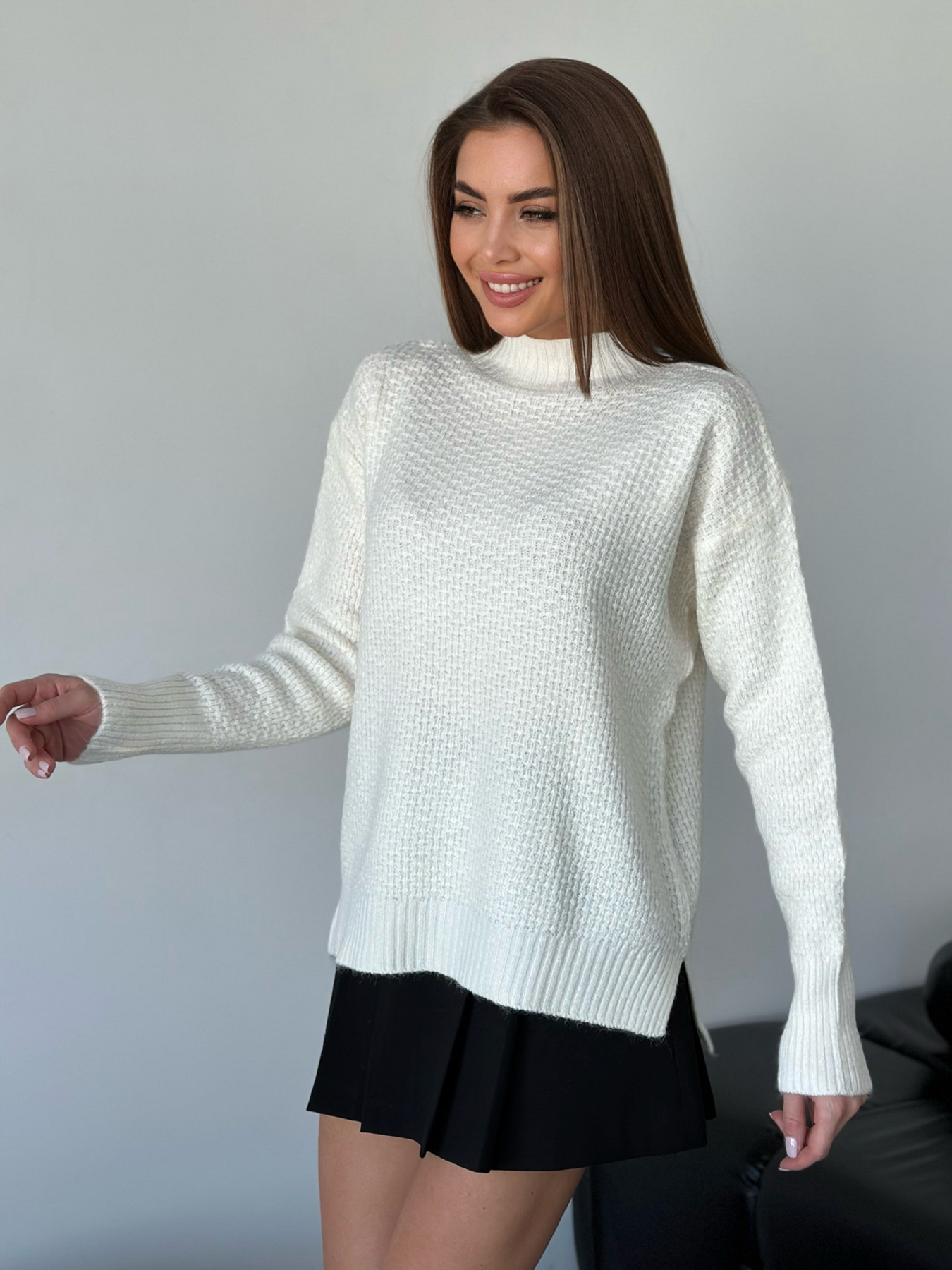 Свитер ISSA Plus модель WN20-562_белый Фото