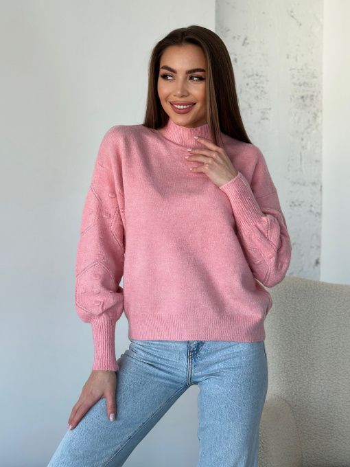 Светр ISSA Plus модель WN20-563_розовый Фото