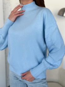 Свитер ISSA Plus модель WN20-563_голубой Фото