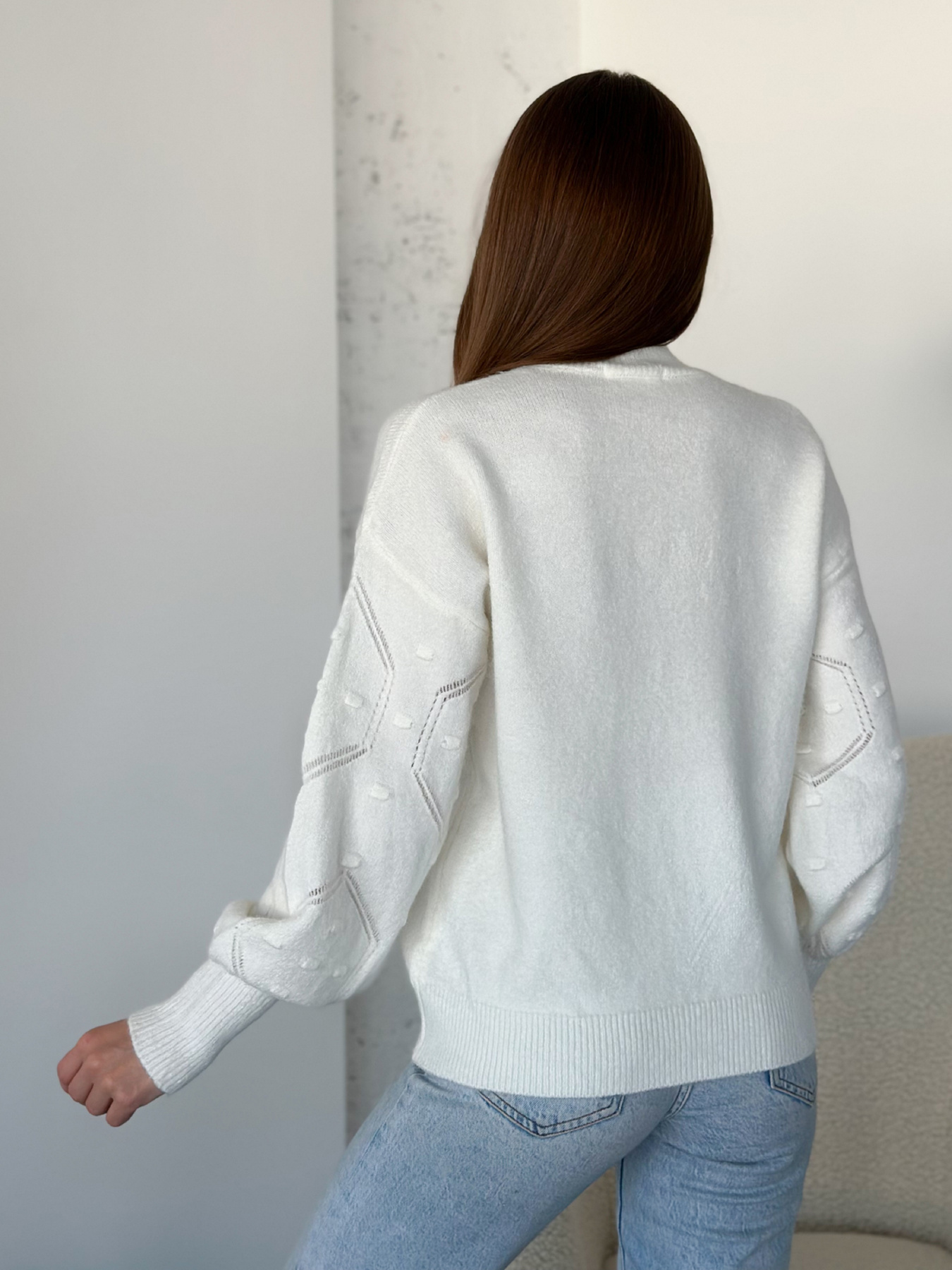 Свитер ISSA Plus модель WN20-563_белый Фото