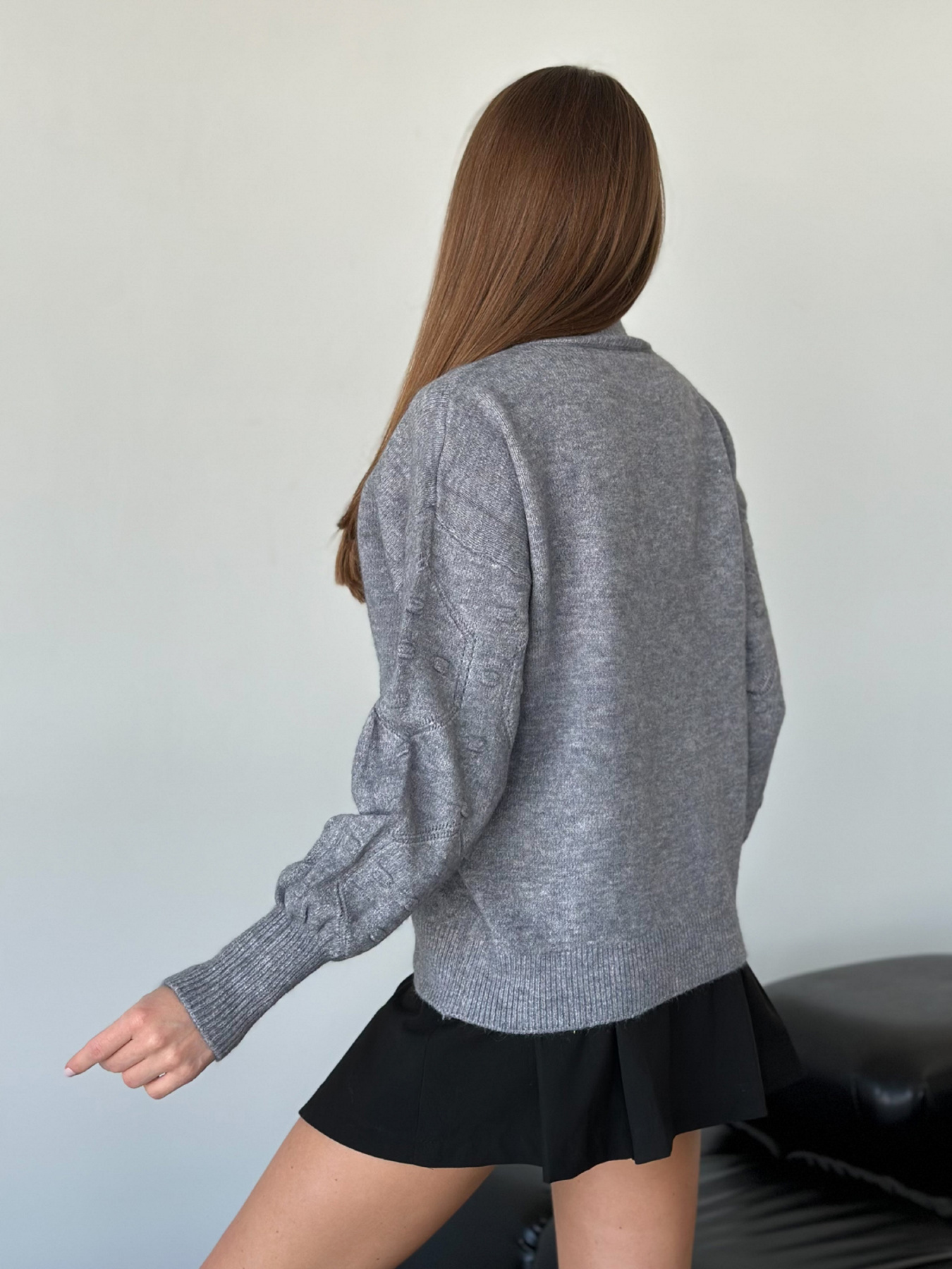 Свитер ISSA Plus модель WN20-563_серый Фото