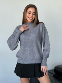 Свитер ISSA Plus модель WN20-563_серый Фото