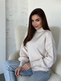 Свитер ISSA Plus модель WN20-563_молочный Фото