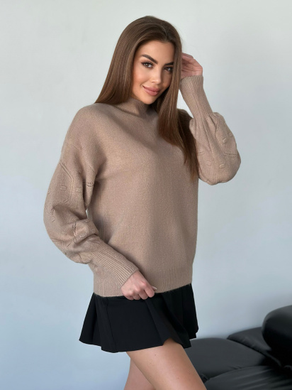 Светр ISSA Plus модель WN20-563_коричневый — фото - INTERTOP