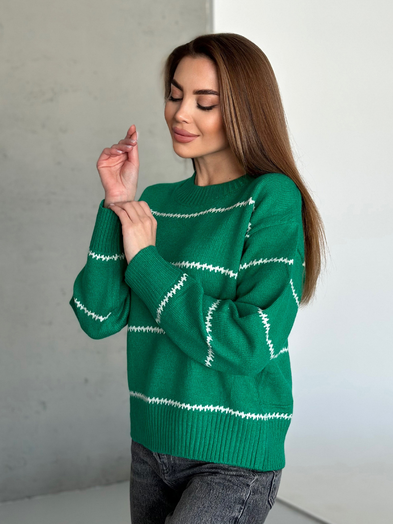 Джемпер ISSA Plus модель WN20-564_зеленый Джемпер ISSA Plus модель WN20-564_зеленый Фото