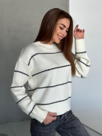 Джемпер ISSA Plus модель WN20-564_молочный Фото