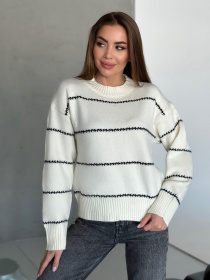 Джемпер ISSA Plus модель WN20-564_молочный Фото