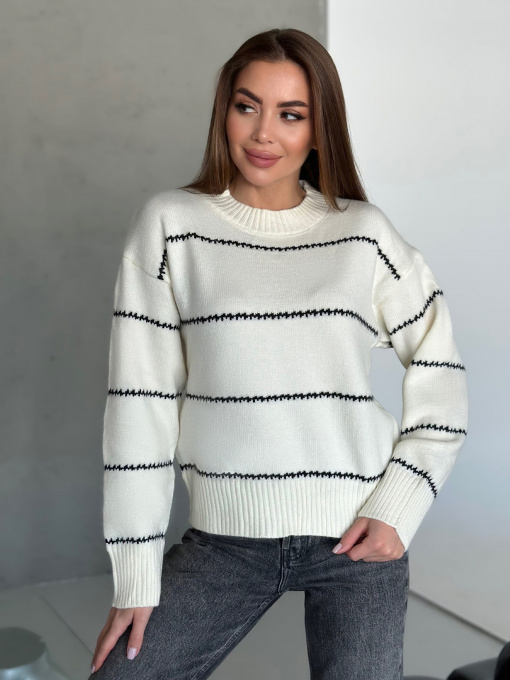 Джемпер ISSA Plus модель WN20-564_молочный Фото