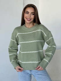 Джемпер ISSA Plus модель WN20-564_хаки Фото