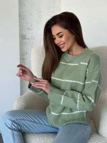 Джемпер ISSA Plus модель WN20-564_хаки Фото