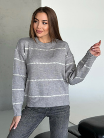 Джемпер ISSA Plus модель WN20-564_серый Фото