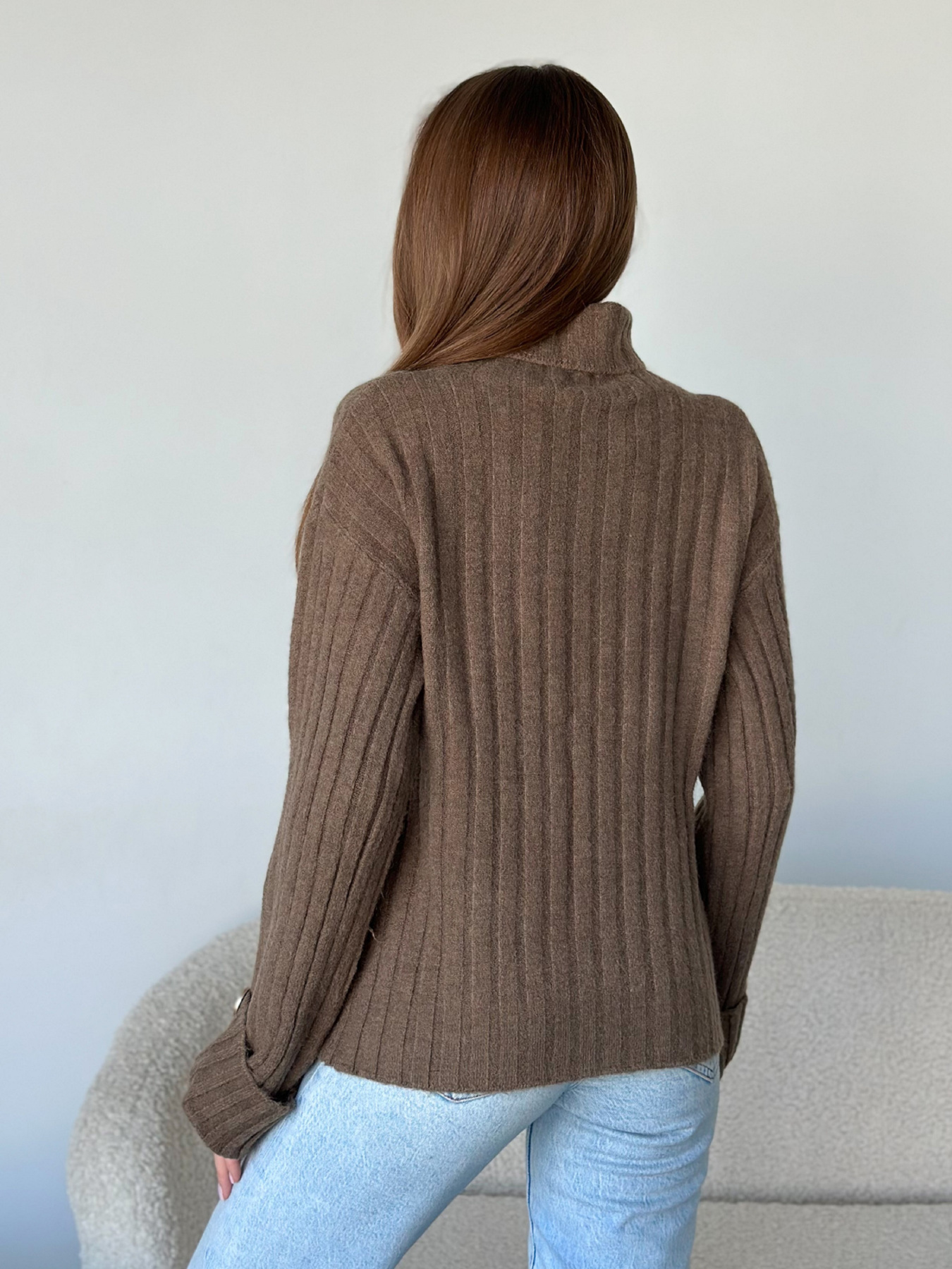 Свитер ISSA Plus модель WN20-565_коричневый Фото