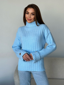 Свитер ISSA Plus модель WN20-565_голубой Фото