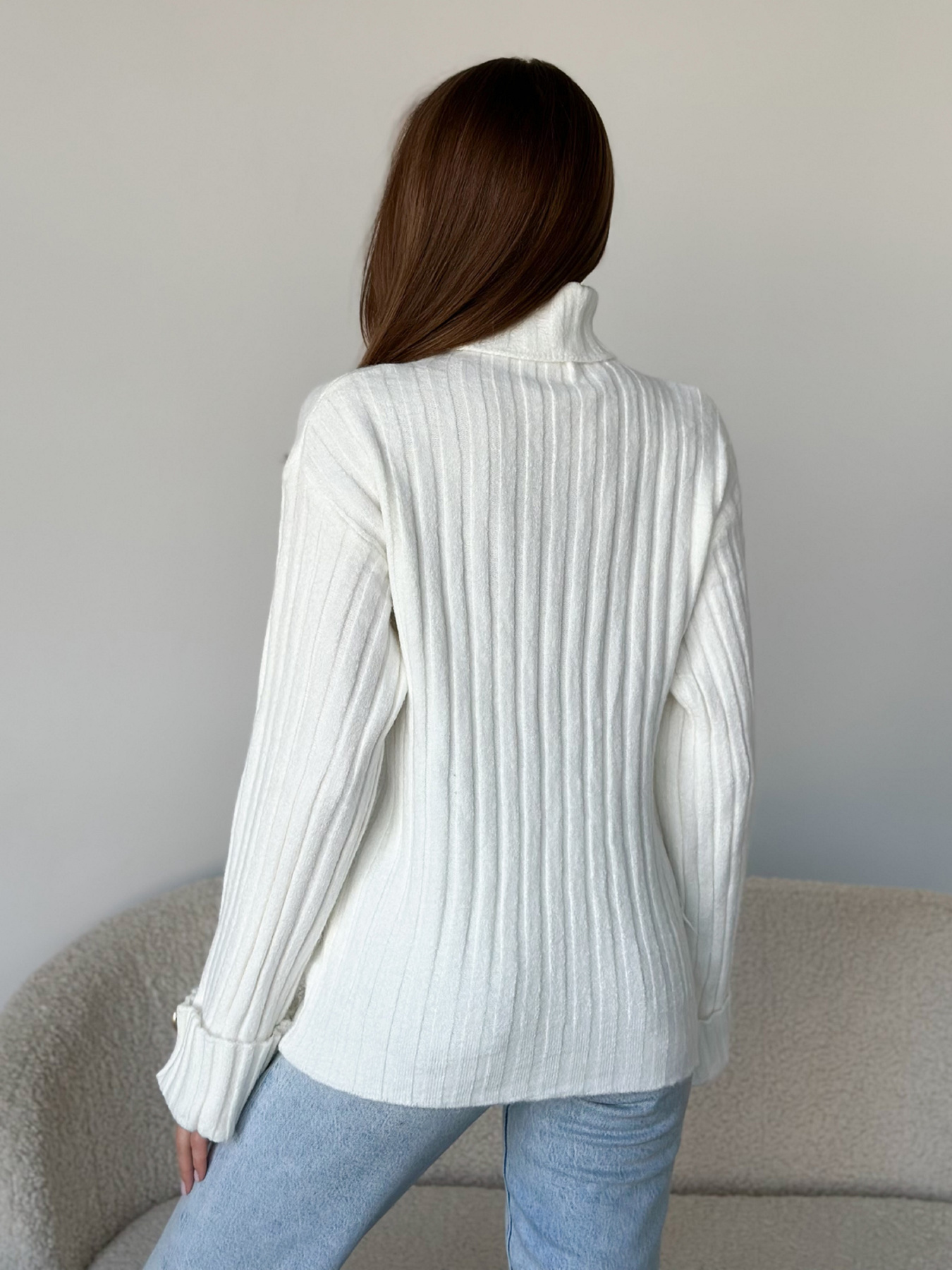 Свитер ISSA Plus модель WN20-565_белый Фото