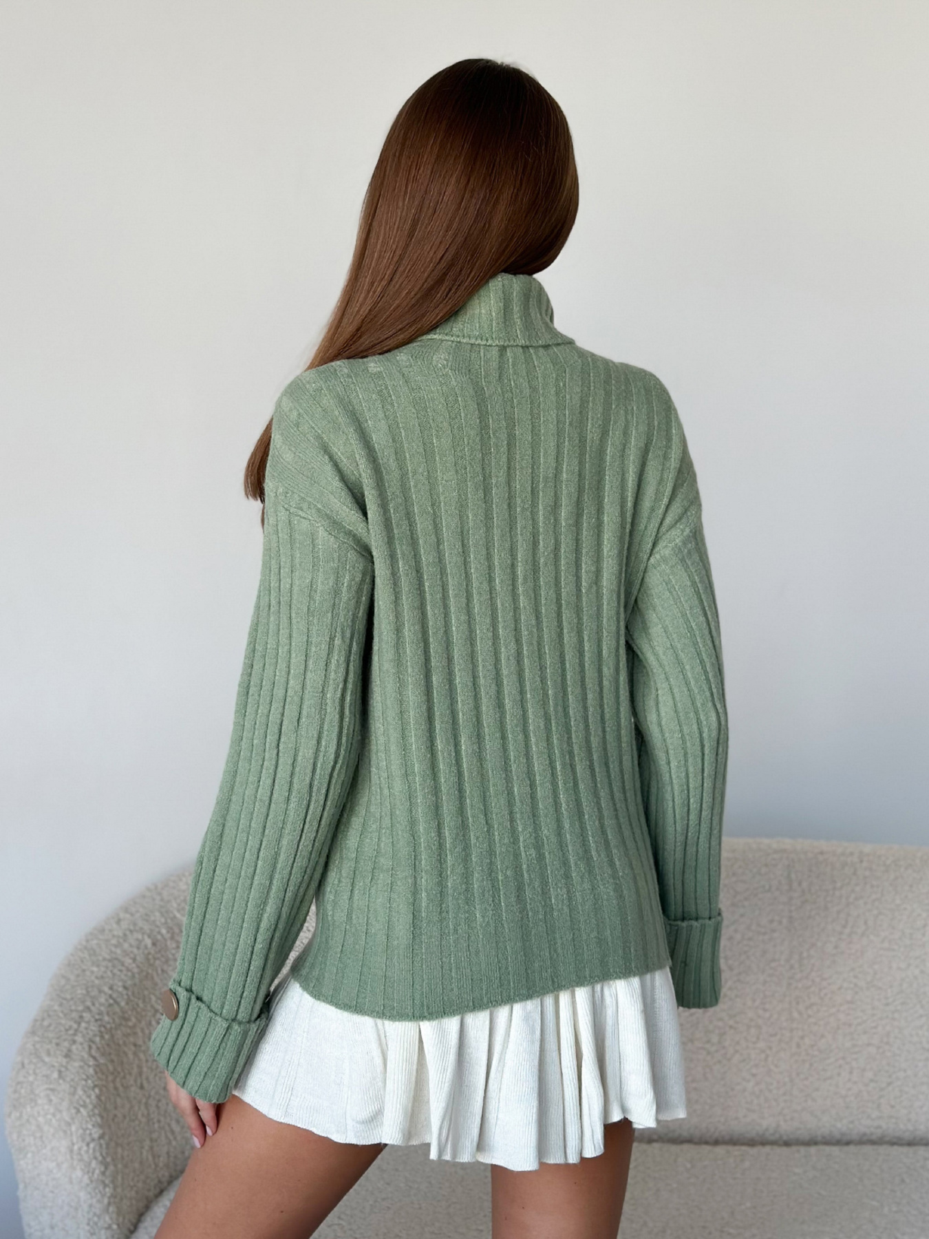 Свитер ISSA Plus модель WN20-565_хаки Свитер ISSA Plus модель WN20-565_хаки Фото