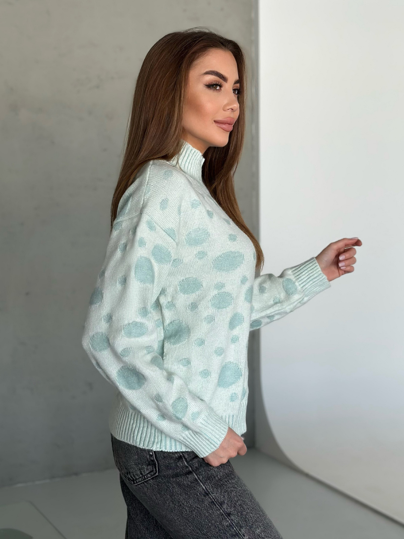 Свитер ISSA Plus модель WN20-566_голубой Фото