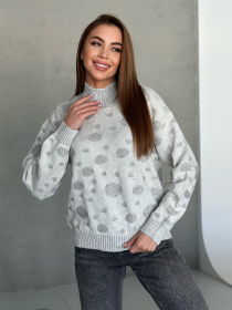 Свитер ISSA Plus модель WN20-566_серый Фото