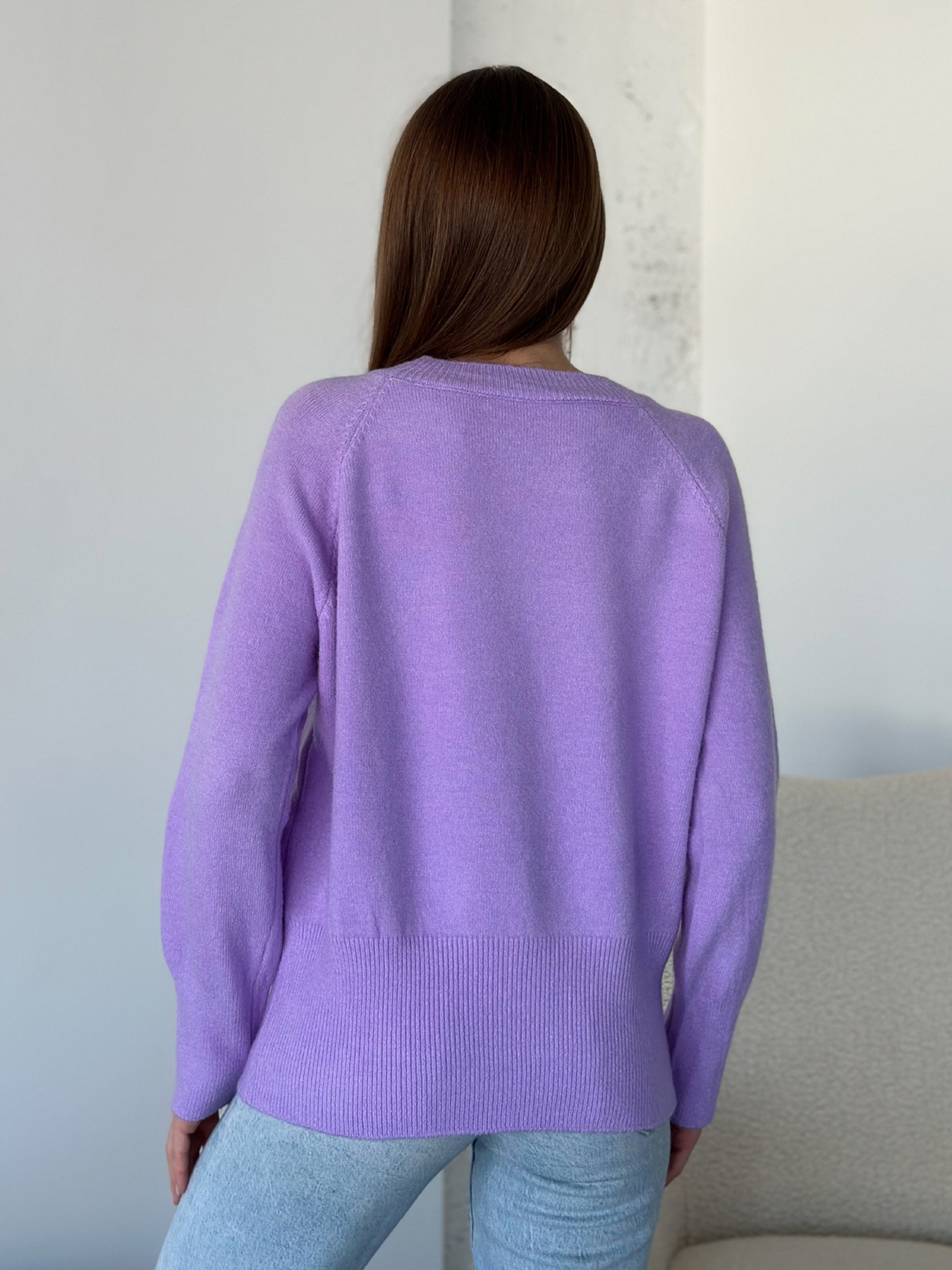 Джемпер ISSA Plus модель WN20-567_сиреневый Фото