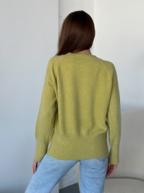 Джемпер ISSA Plus модель WN20-567_оливковый Фото