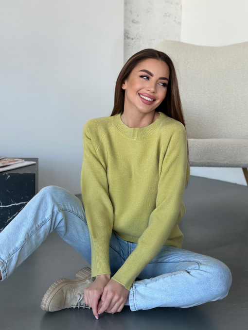 Джемпер ISSA Plus модель WN20-567_оливковый Фото