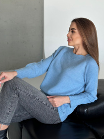 Джемпер ISSA Plus модель WN20-567_голубой Фото