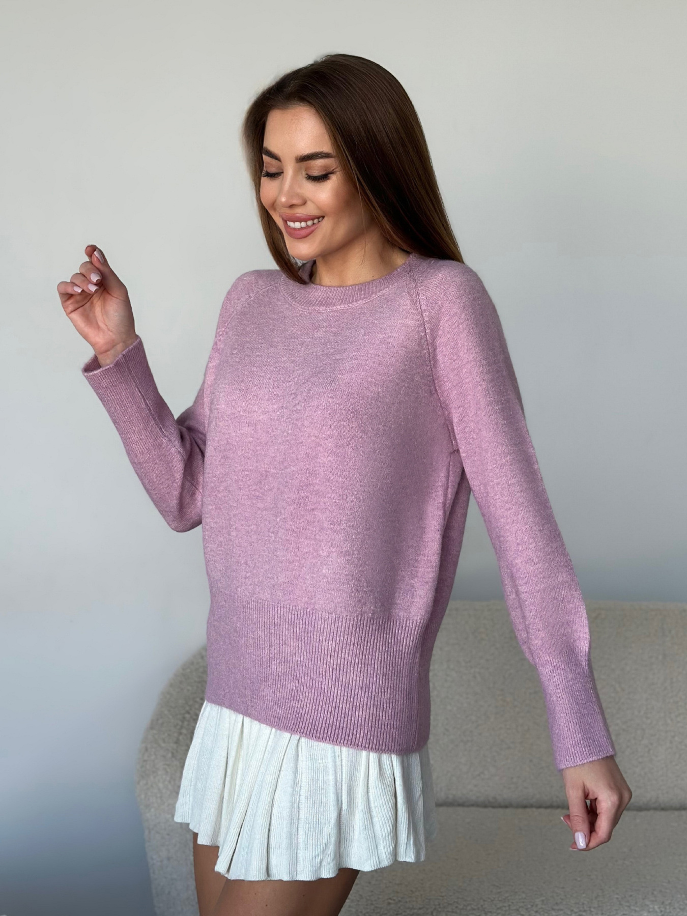 Джемпер ISSA Plus модель WN20-567_темно-розовый Фото