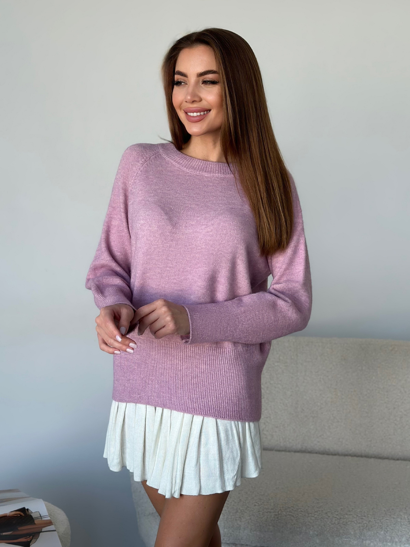 Джемпер ISSA Plus модель WN20-567_темно-розовый Фото