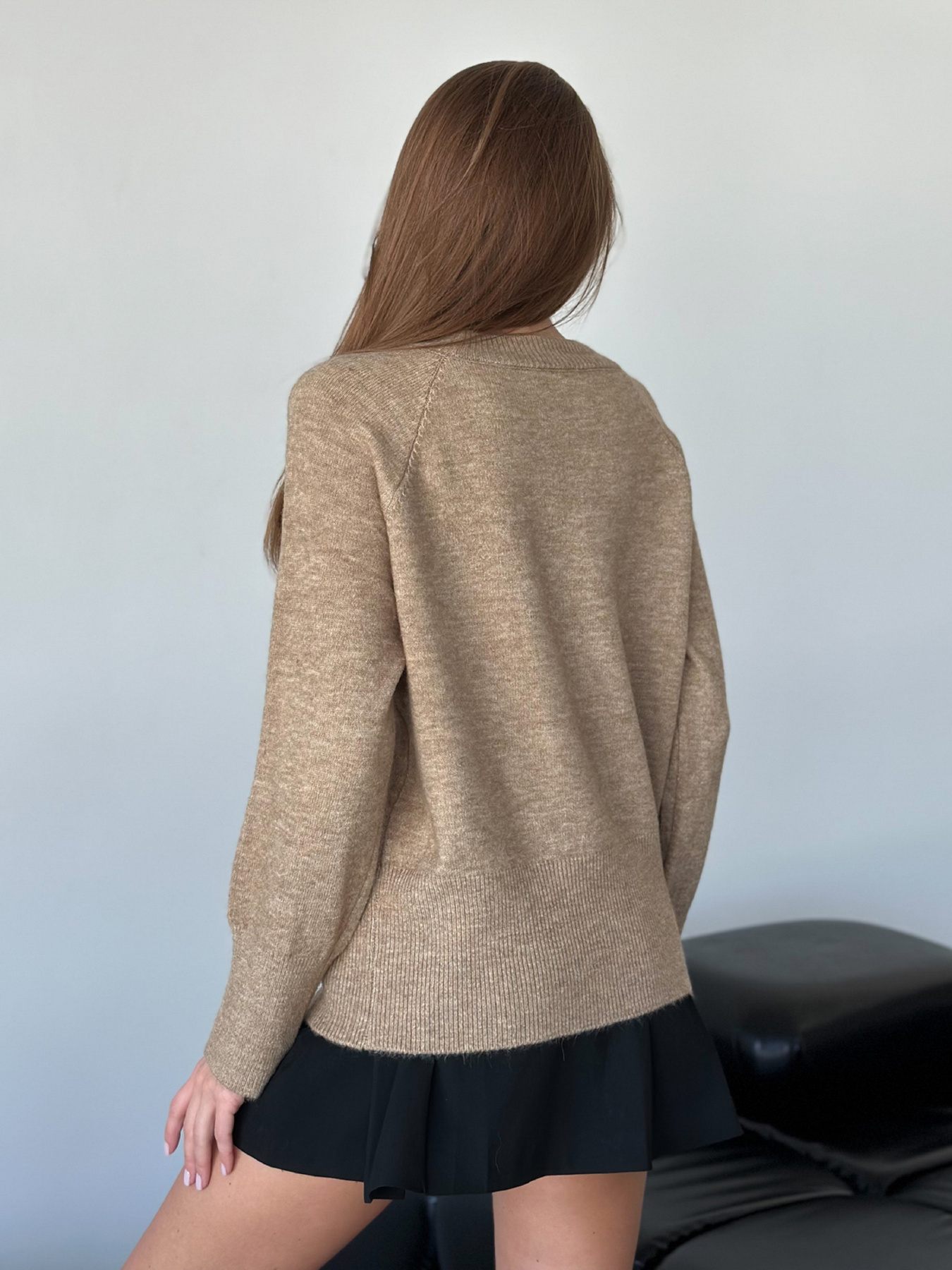 Джемпер ISSA Plus модель WN20-567_коричневый Фото