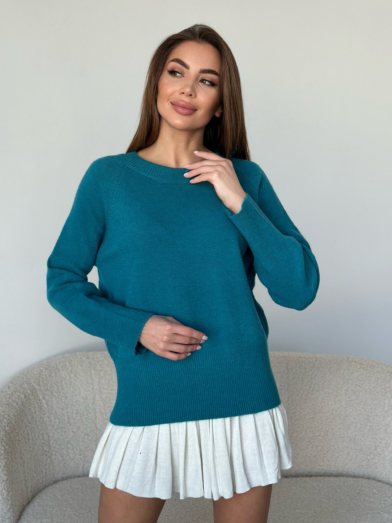 Джемпер ISSA Plus модель WN20-567_синий Фото