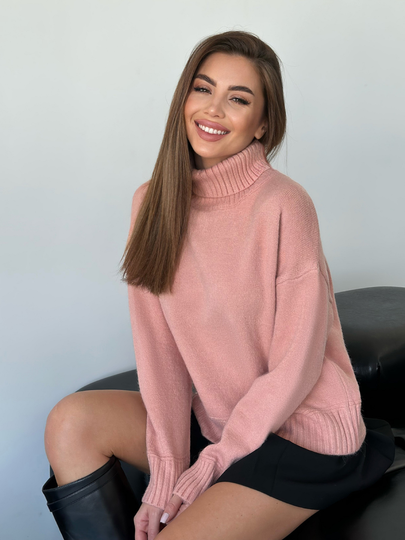 Свитер ISSA Plus модель WN20-568_розовый Фото