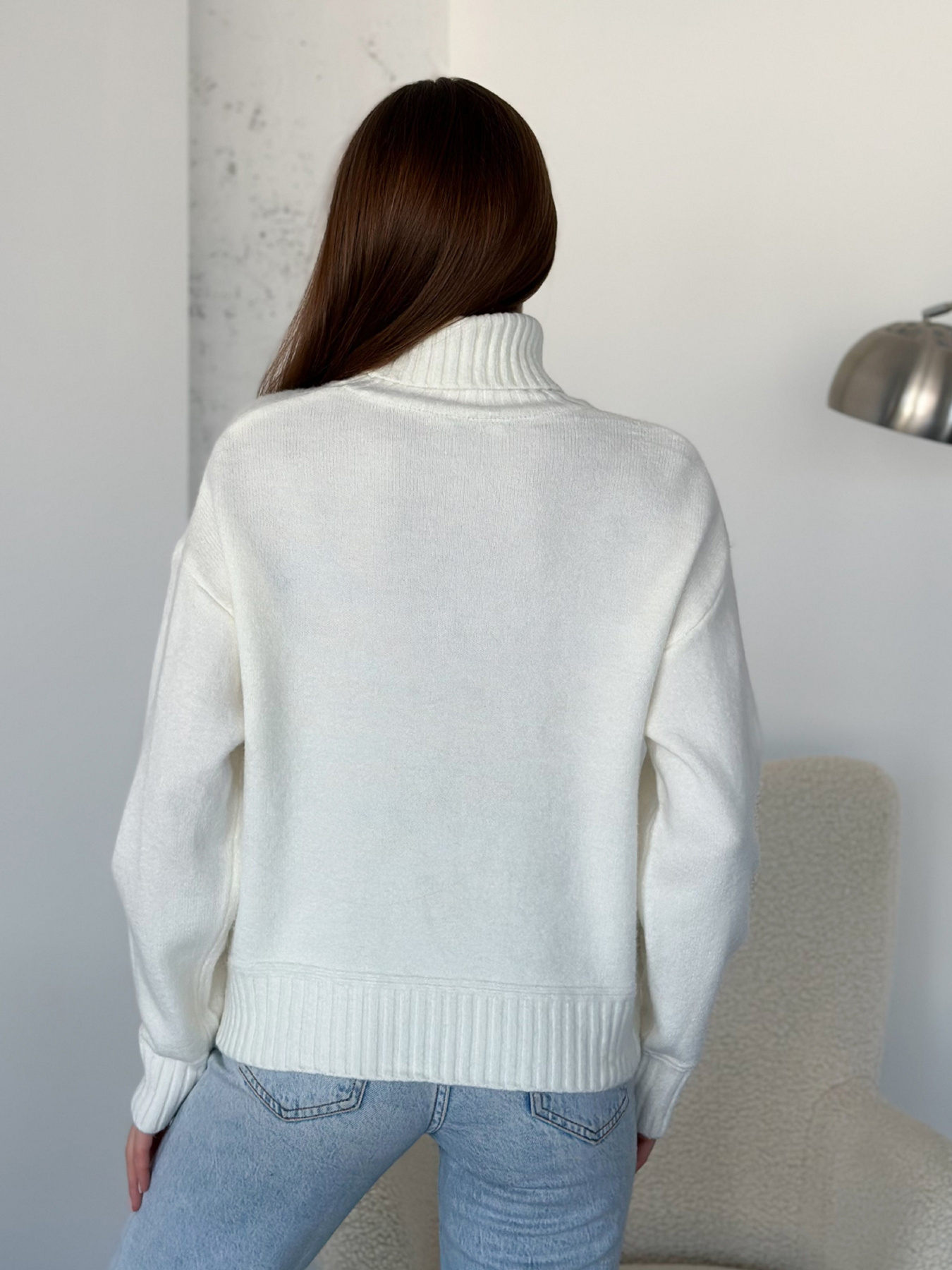 Свитер ISSA Plus модель WN20-568_молочный Фото