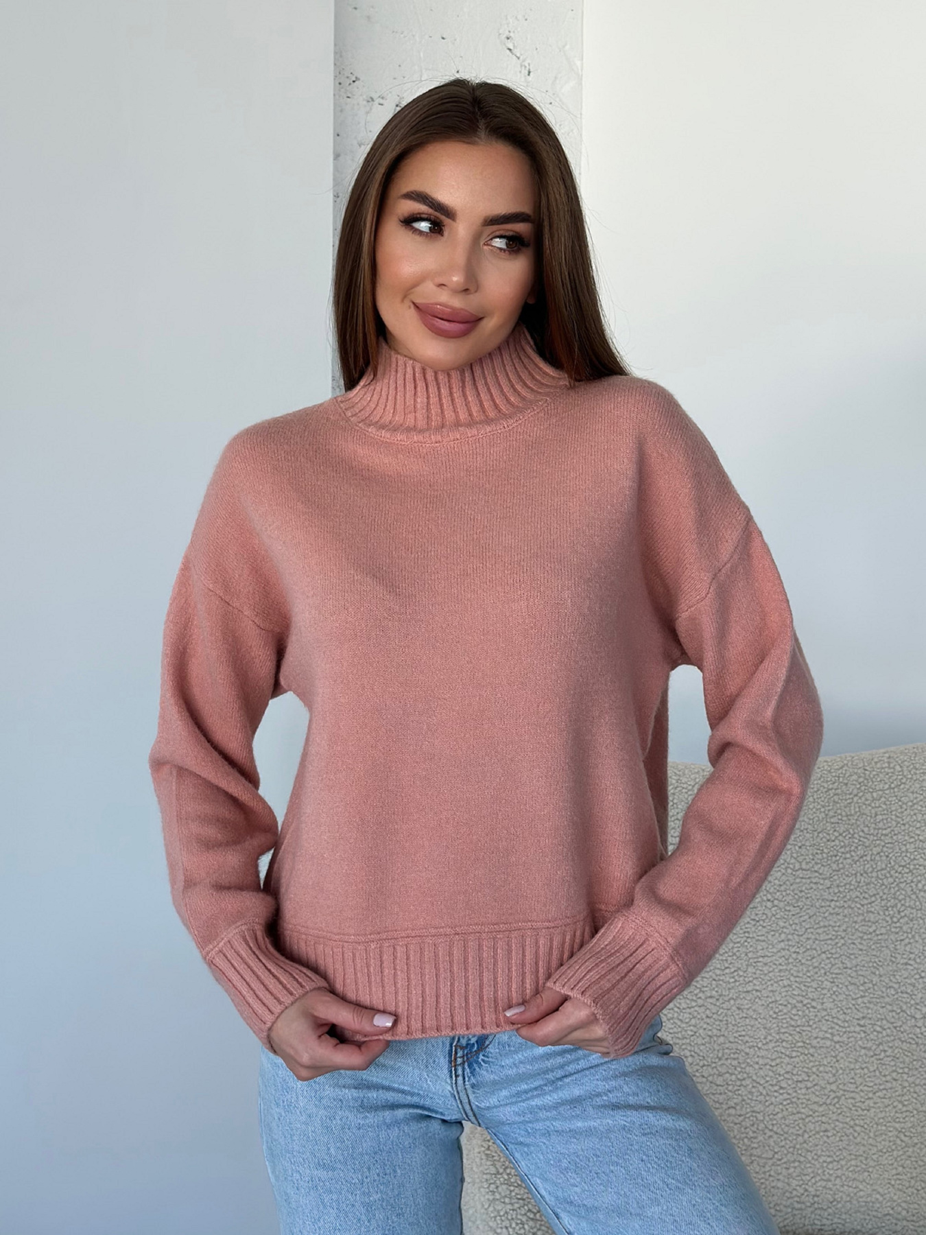 Свитер ISSA Plus модель WN20-569_розовый Свитер ISSA Plus модель WN20-569_розовый Фото