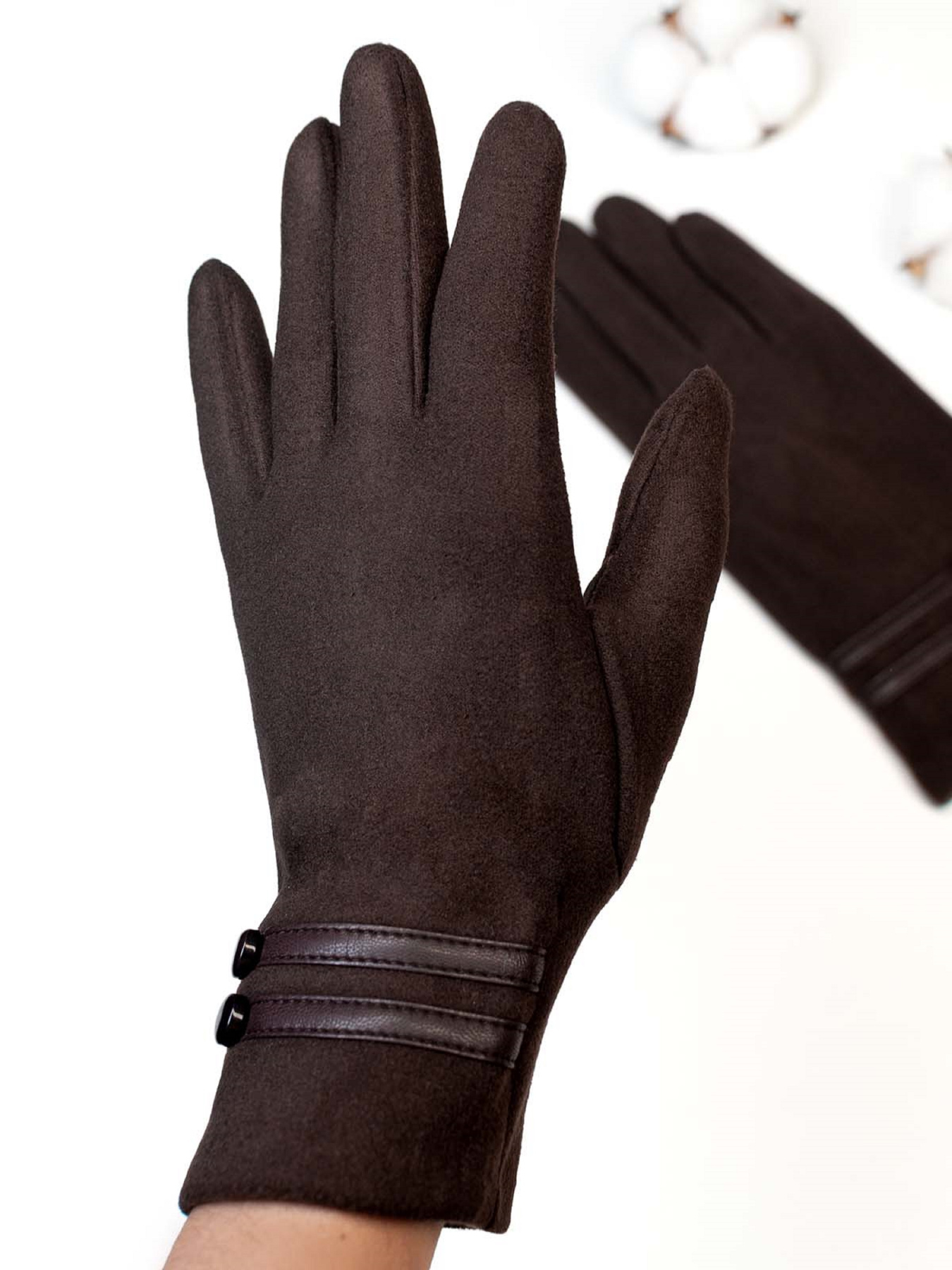 Рукавички ISSA Plus Модель PE-34_коричневый Фото