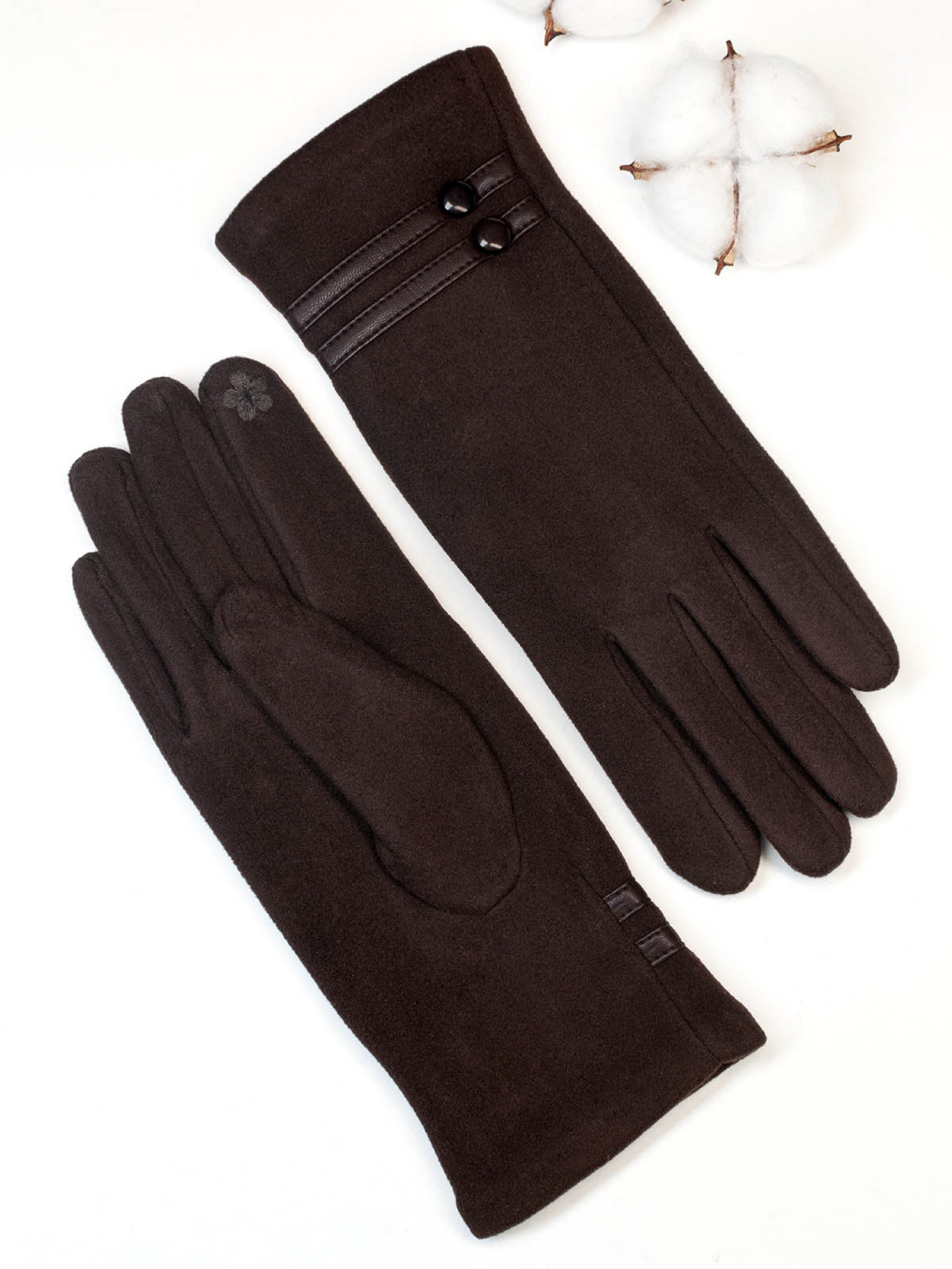 Рукавички ISSA Plus модель PE-34_коричневый Фото