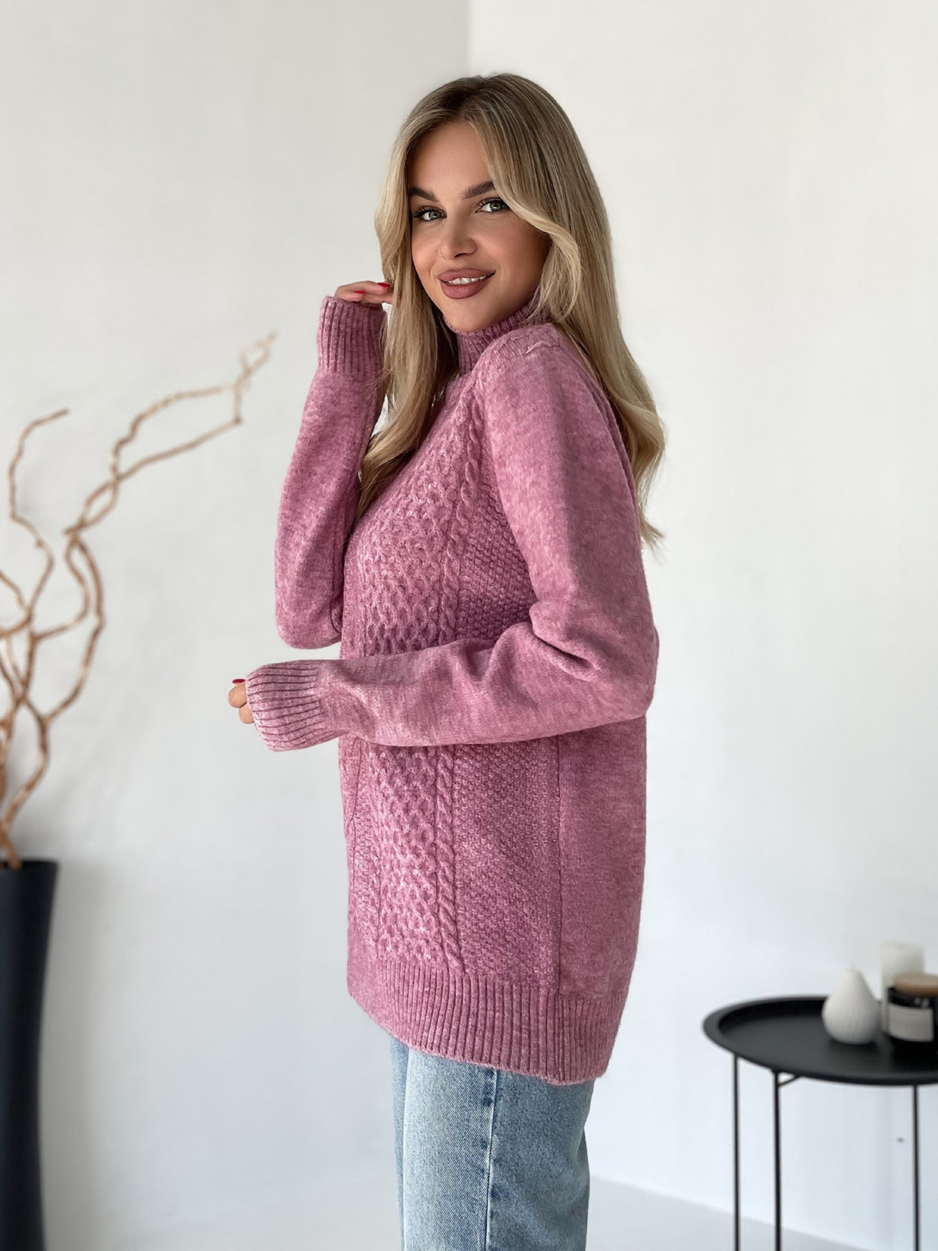 Свитер ISSA Plus модель WN20-574_розовый Фото