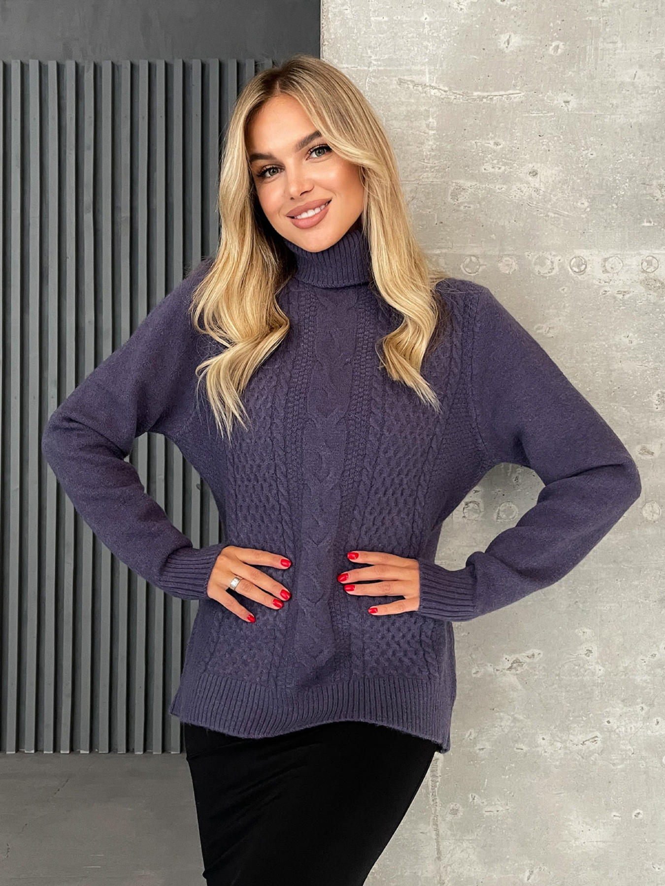 Свитер ISSA Plus модель WN20-574_синий Свитер ISSA Plus модель WN20-574_синий Фото