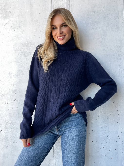 Светр ISSA Plus модель WN20-574_темно-синий Фото