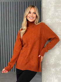 Светр ISSA Plus модель WN20-574_терракотовый Фото