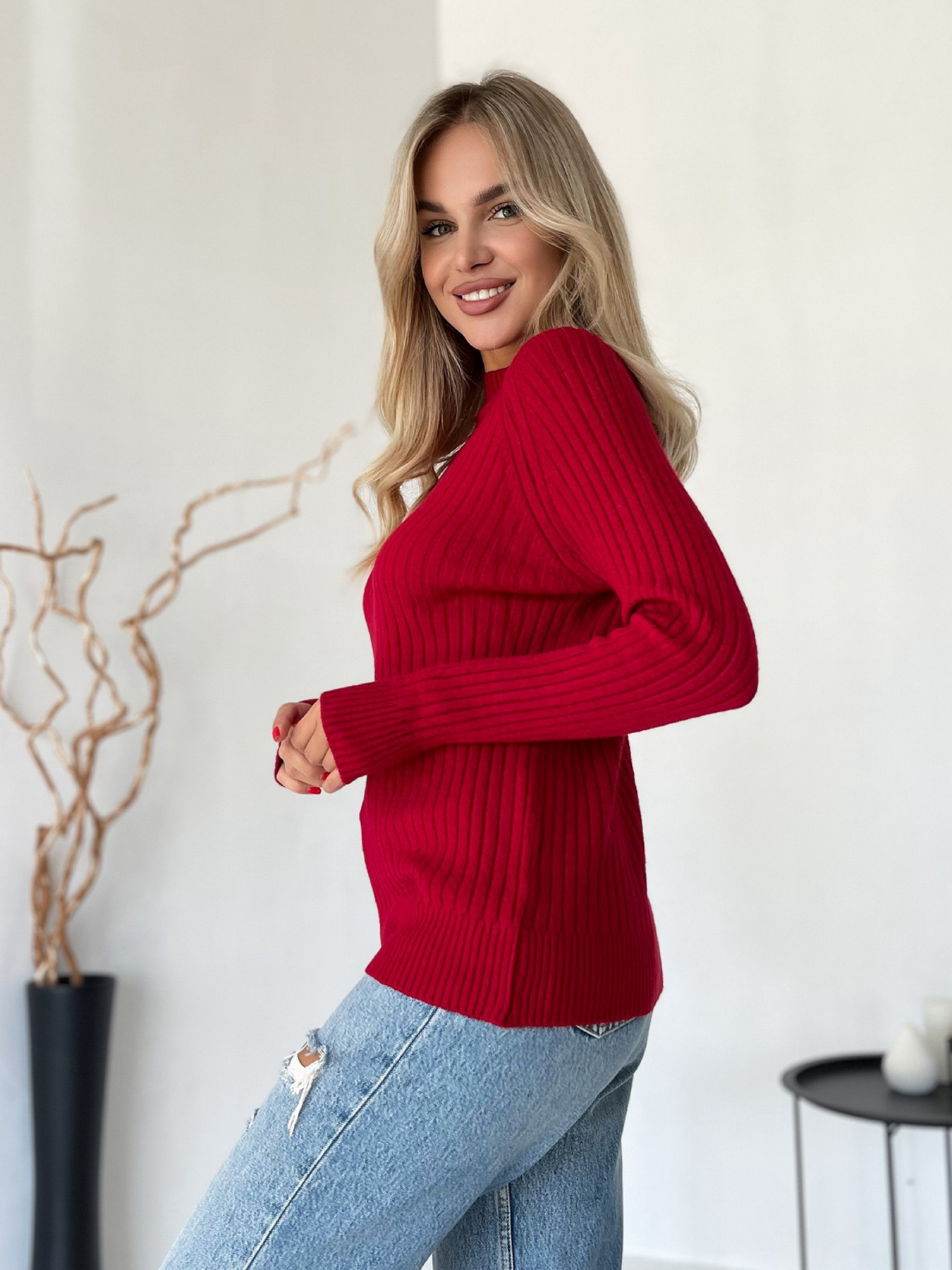 Джемпер ISSA Plus модель WN20-576_красный Фото