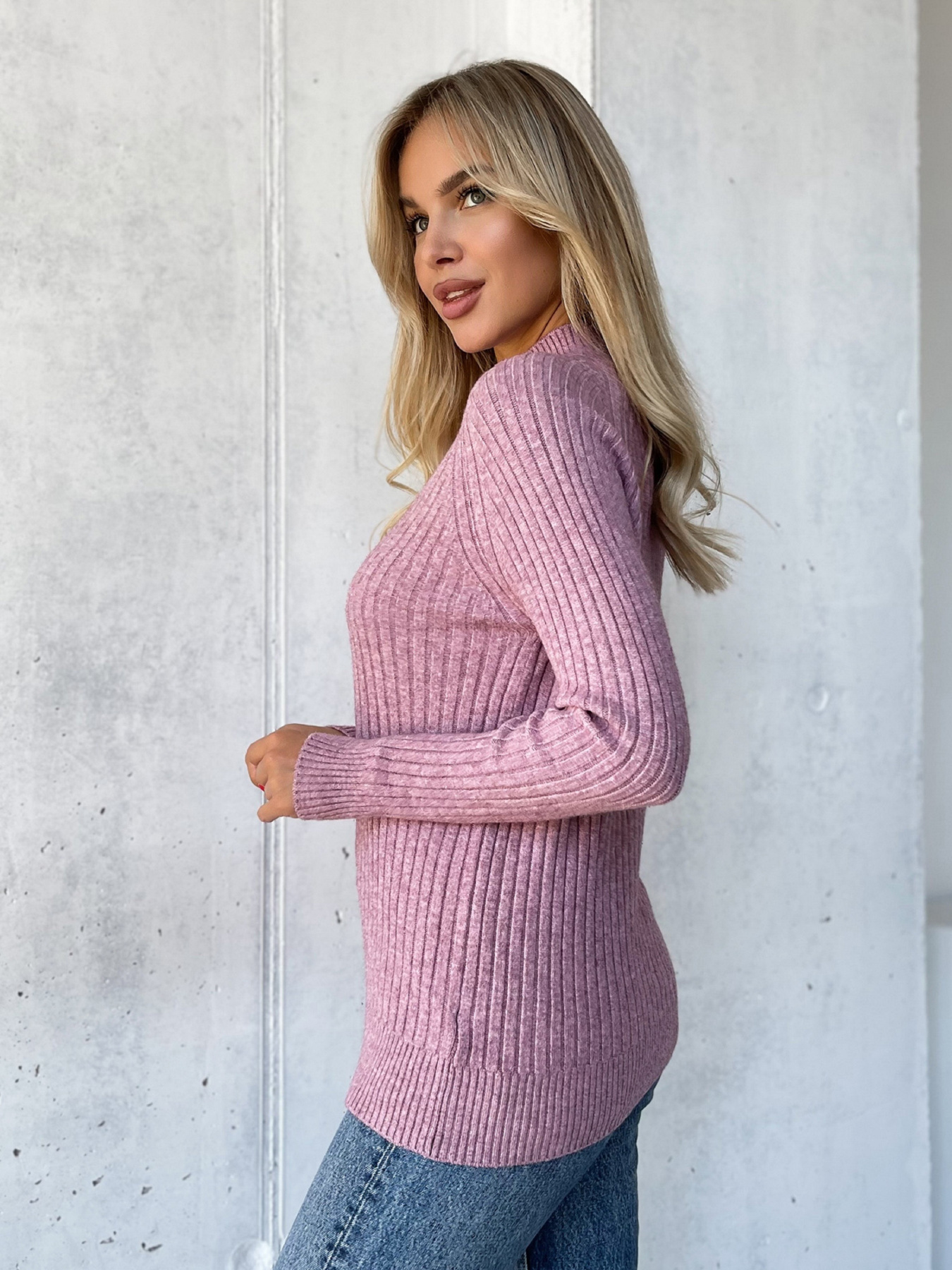 Джемпер ISSA Plus модель WN20-576_сиреневый Фото