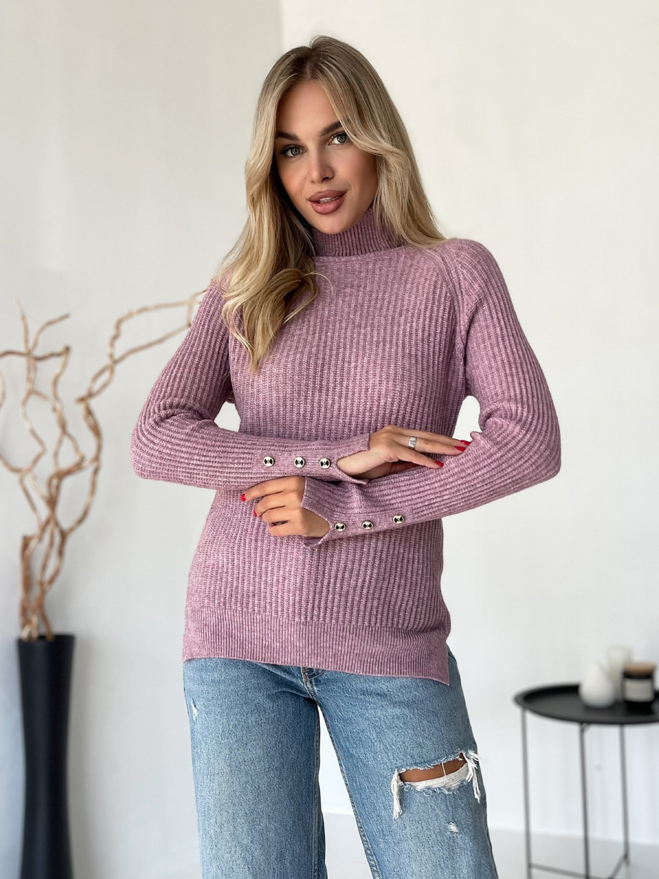 Водолазка ISSA Plus модель WN20-577_сиреневый Фото