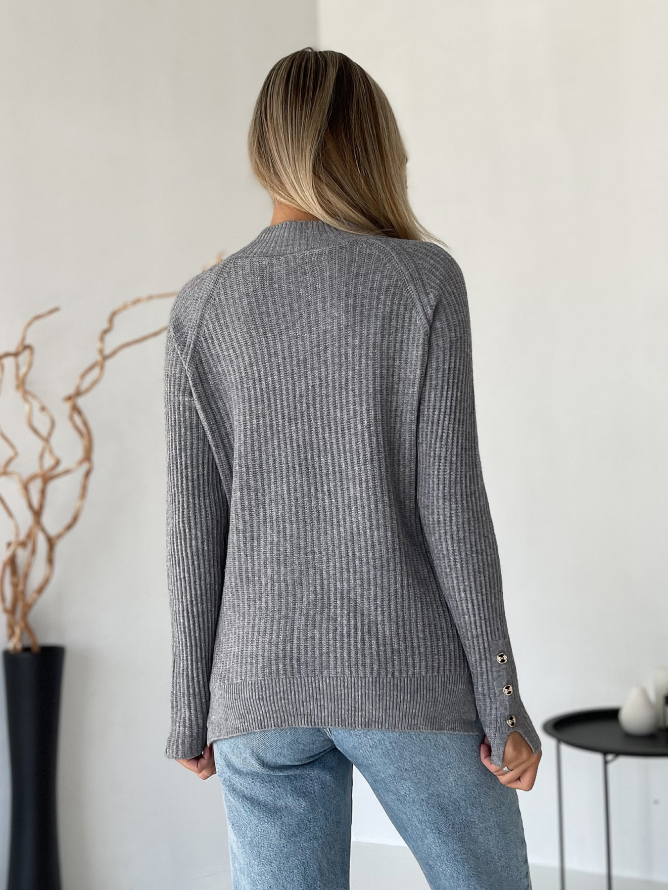 Джемпер ISSA Plus модель WN20-578_серый Фото