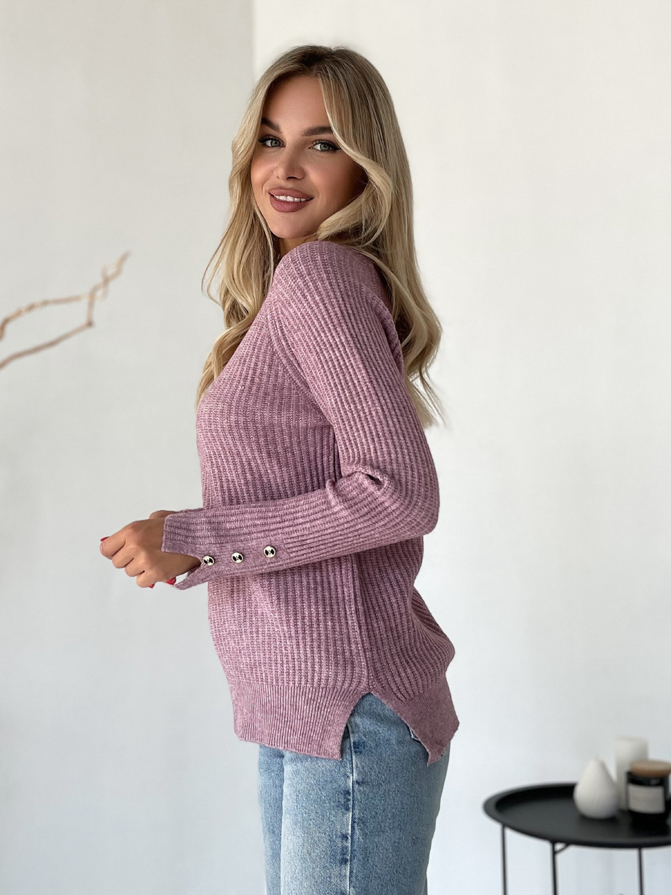 Джемпер ISSA Plus модель WN20-578_сиреневый Фото