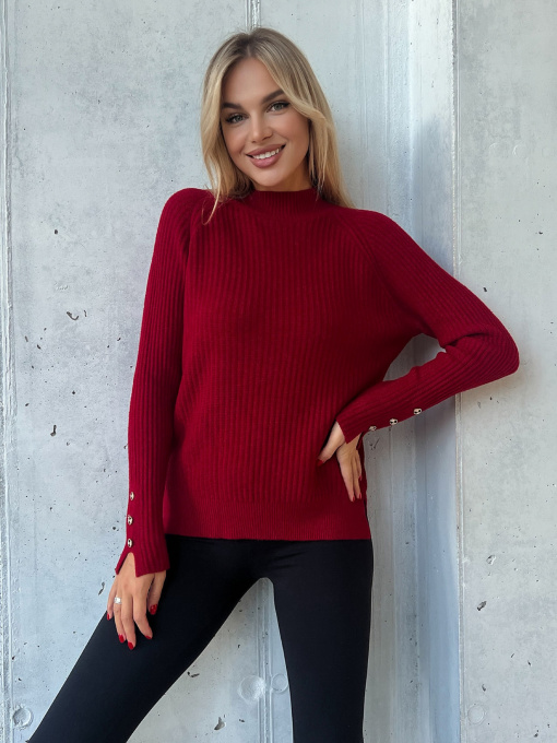 Джемпер ISSA Plus модель WN20-578_красный Фото