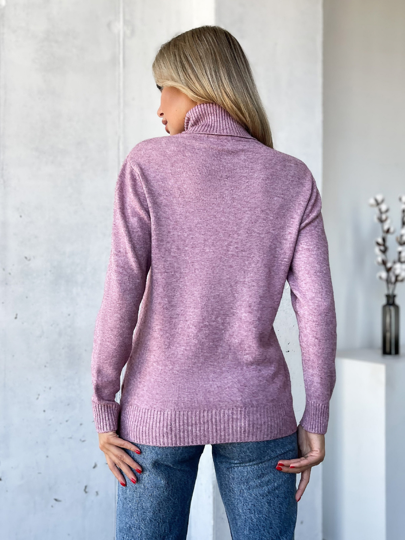 Свитер ISSA Plus модель WN20-579_сиреневый Фото