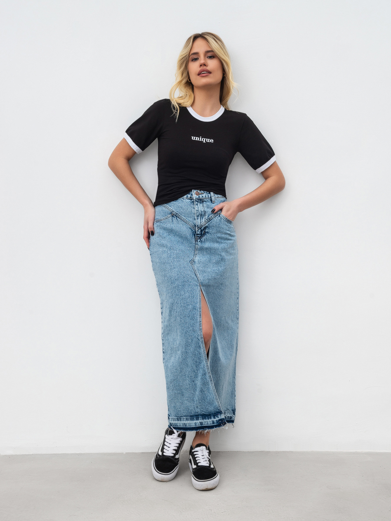 Джинсовая юбка Romashka Окаяма модель 206024905041 Джинсовая юбка Romashka Окаяма модель 206024905041 Фото