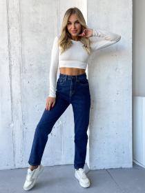 Джинси мом ISSA Plus модель WN20-572_синий Фото