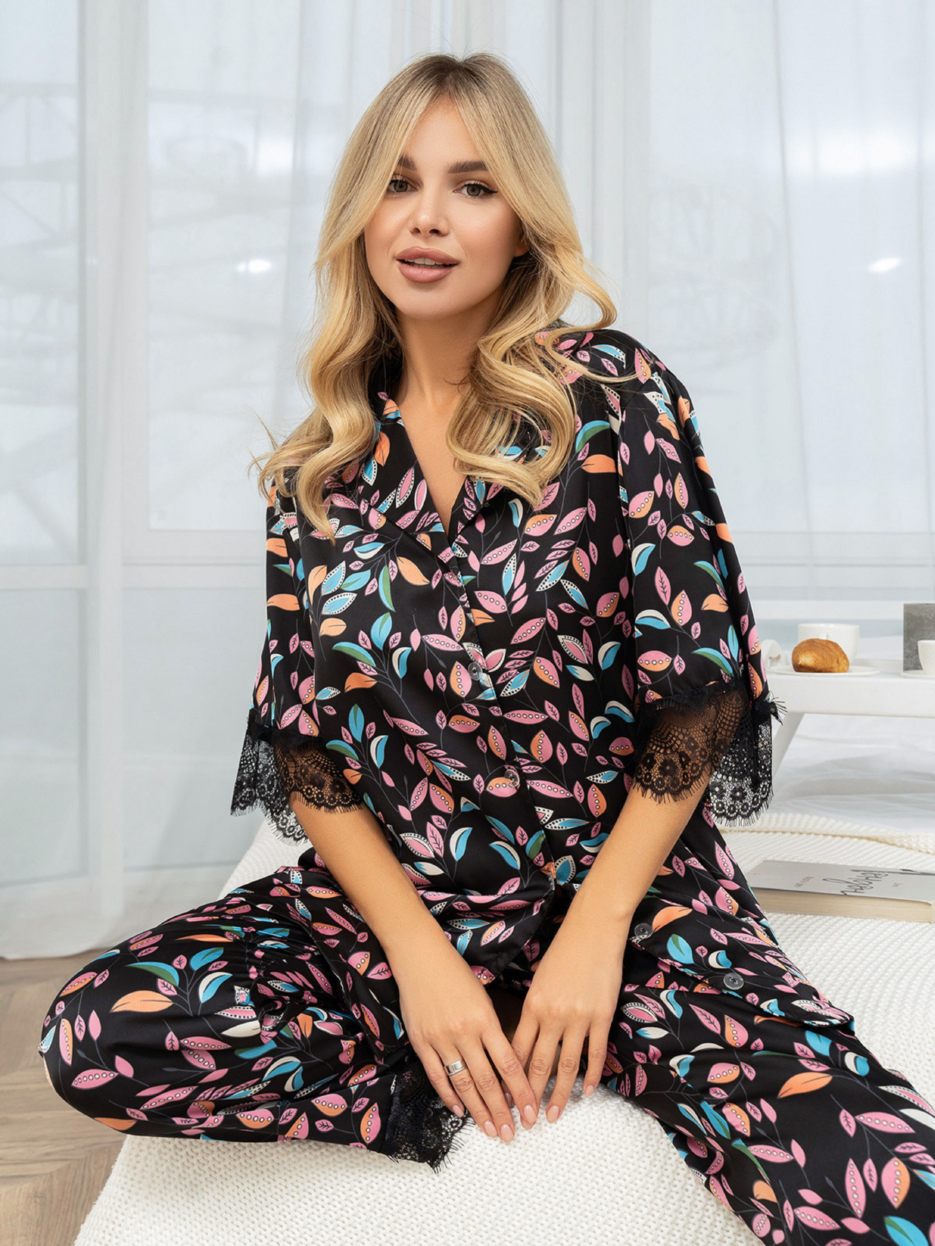 Пижама ISSA Plus модель 14331_черный Фото