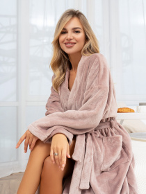 Халат ISSA Plus модель 14338_бежевый Халат ISSA Plus модель 14338_бежевый Фото